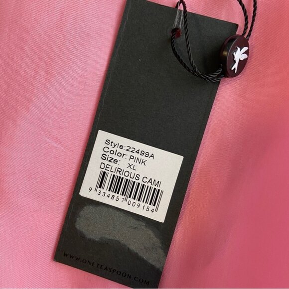 NWT One Teaspoon Delirious Cami with lace trim in Pink size XL - Picture 5 of 6